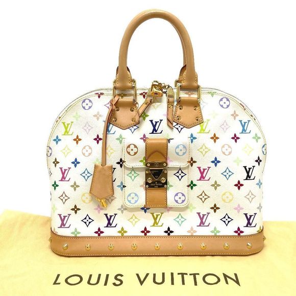 Louis Vuitton Monogram Alma GM Handbag Multicolor Canvas White - Picture 1 of 11
